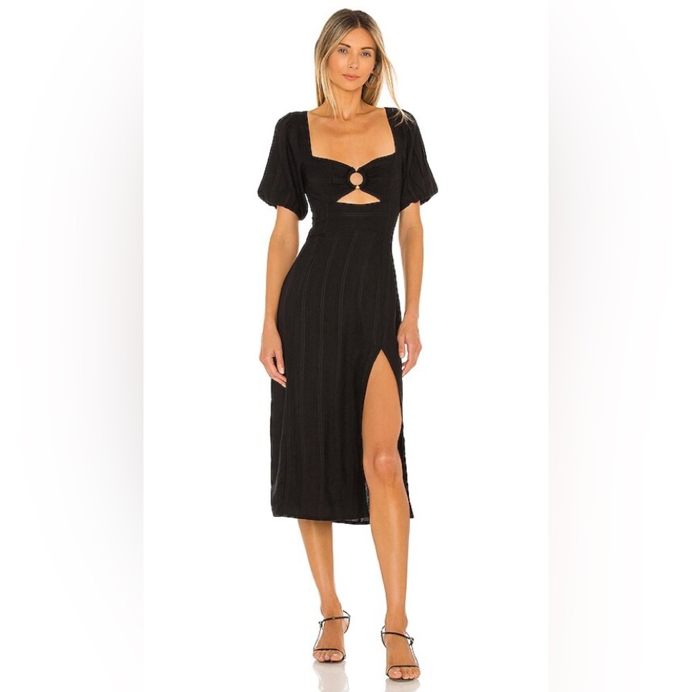 L*Space Black Cutout Sienna MIDI Dress